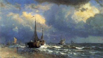 William Stanley Haseltine Painting - Paisaje de la costa holandesa Luminismo William Stanley Haseltine